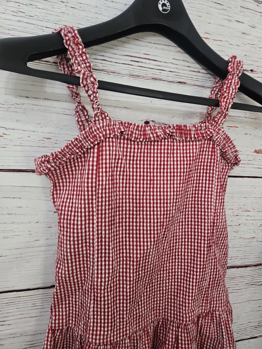 NWT Gap Kids Girls Red Gingham Ruffle Dress Size XL 12